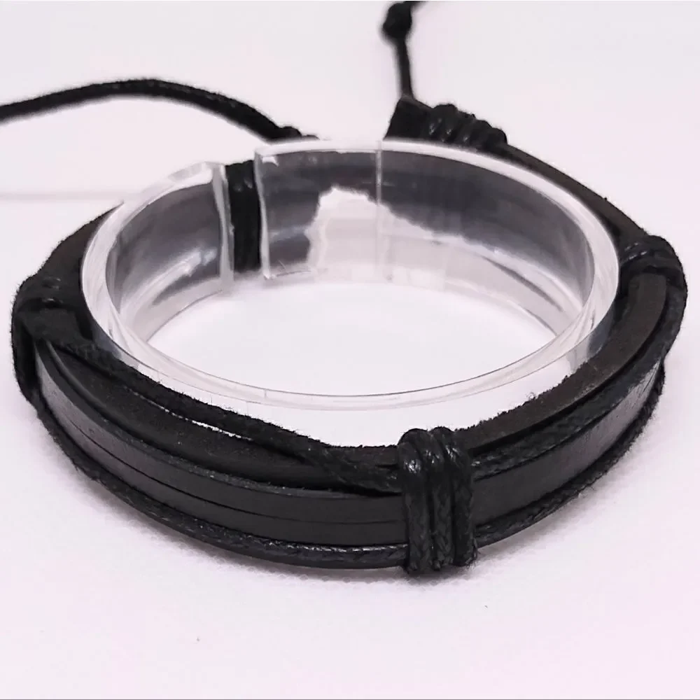 Men's‎ bracelet leather black new e13